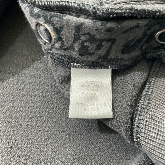 Garnet Hill Womens XL Leopard Animal Printed Side Button‎ Hoodie Sweatshirt - Picture 10 of 11